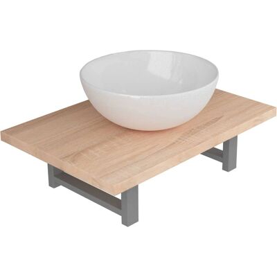 VidaXL Badeværelsesmøbel-Set - Brun - Badeværelsesmøbler VidaXL Badeværelsesmøbel-Set - Brun - Badeværelsesmøbler