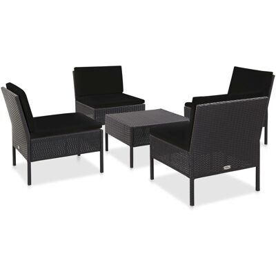 Zestaw Mebli Ogrodowych VidaXL - Modułowy Wzmacniający Rattan - 5 Elementów Zestaw Mebli Ogrodowych VidaXL - Modułowy Wzmacniający Rattan - 5 Elementów