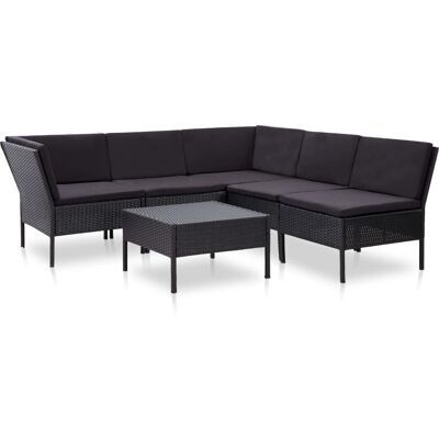 vidaXL Modulares Gartensofa-Set - Schwarz vidaXL Modulares Gartensofa-Set - Schwarz