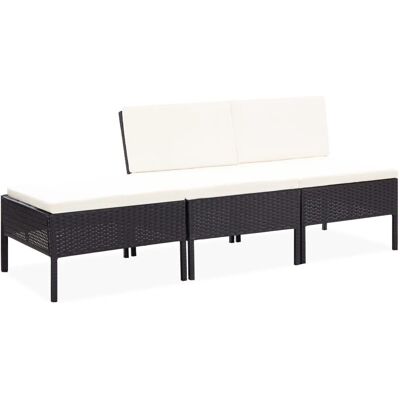 VidaXL Gartenset - Schwarz - Lounge-Möbel VidaXL Gartenset - Schwarz - Lounge-Möbel
