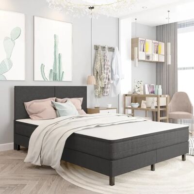 vidaXL Graues Stoffbettgestell 180x200cm - Bettgestell vidaXL Graues Stoffbettgestell 180x200cm - Bettgestell