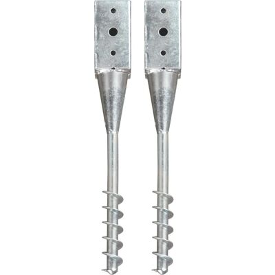 vidaXL Jordspydsæt 2 stk Sølv 7×7×56 cm Galvaniseret stål vidaXL Jordspydsæt 2 stk Sølv 7×7×56 cm Galvaniseret stål