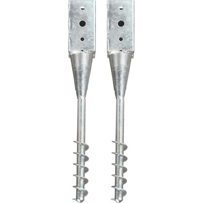 vidaXL Erdbodenspieße 2 st. Silber 10×10×57 cm Verzinkter Stahl - Ground Spikes vidaXL Erdbodenspieße 2 st. Silber 10×10×57 cm Verzinkter Stahl - Ground Spikes