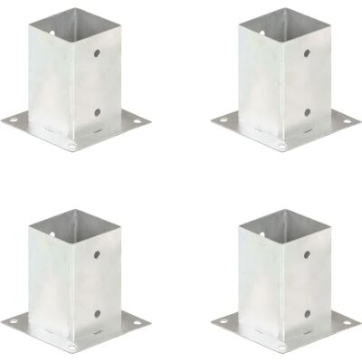 vidaXL Stolpeankere - 91 mm Firkantet Metal - Rustbestandig - 4 stk vidaXL Stolpeankere - 91 mm Firkantet Metal - Rustbestandig - 4 stk