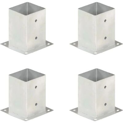 vidaXL Stolpeankre 4 stk Galvaniseret Metal 101 mm - Stolpeankre vidaXL Stolpeankre 4 stk Galvaniseret Metal 101 mm - Stolpeankre