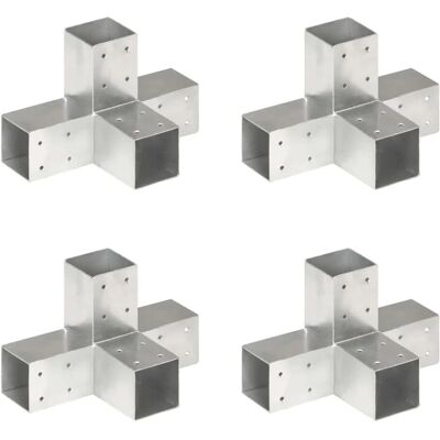 vidaXL Pylvästöt - 4 kpl X-muotoiset Galvanisoitu Metalli - 71x71 mm vidaXL Pylvästöt - 4 kpl X-muotoiset Galvanisoitu Metalli - 71x71 mm