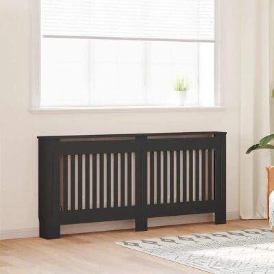 Copertura per Radiatore vidaXL Nera MDF Legno Griglia Armadio Riscaldamento Copertura per Radiatore vidaXL Nera MDF Legno Griglia Armadio Riscaldamento