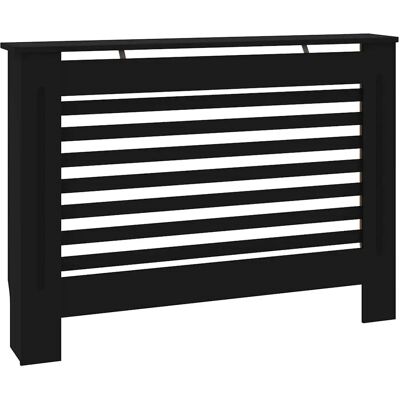 vidaXL Radiator Cover Zwart MDF 112x19x81 cm - Radiator Cover vidaXL Radiator Cover Zwart MDF 112x19x81 cm - Radiator Cover
