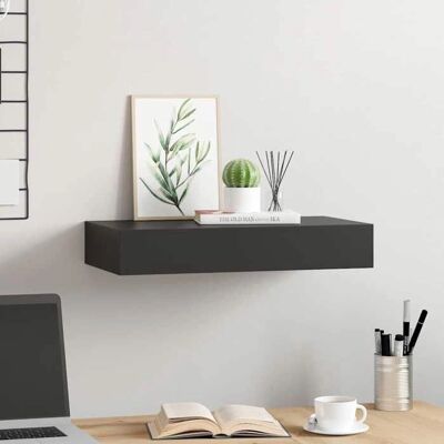 vidaXL Mensola a Muro Galleggiante con Cassetto - Mensola, Moderna, Nera vidaXL Mensola a Muro Galleggiante con Cassetto - Mensola, Moderna, Nera