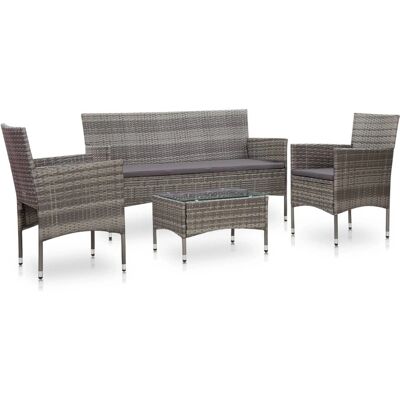 VidaXL Outdoormöbel-Set - Grau - Tisch und Kissen VidaXL Outdoormöbel-Set - Grau - Tisch und Kissen