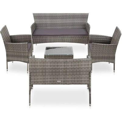 VidaXL Outdoor Möbel-Set - Wetterfester Rattan - Mit Kissen VidaXL Outdoor Möbel-Set - Wetterfester Rattan - Mit Kissen