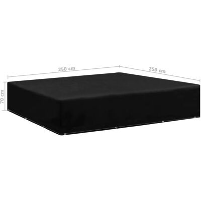vidaXL Gartentischschutz 250x250x70 cm Schwarz - Gartentischschutz vidaXL Gartentischschutz 250x250x70 cm Schwarz - Gartentischschutz