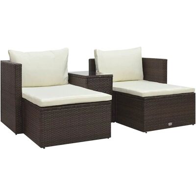 VidaXL Gartenmöbel-Set - Braun, Modular, Wetterbeständig VidaXL Gartenmöbel-Set - Braun, Modular, Wetterbeständig