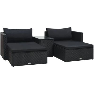 VidaXL Gartenmöbel-Set - Wetterfester Rattan, Modular, 5-teilig VidaXL Gartenmöbel-Set - Wetterfester Rattan, Modular, 5-teilig