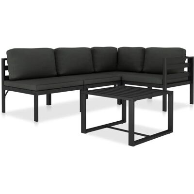 vidaXL Zestaw Mebli Ogrodowych - Modułowa Aluminiowa Lounge - 5 Elementów vidaXL Zestaw Mebli Ogrodowych - Modułowa Aluminiowa Lounge - 5 Elementów