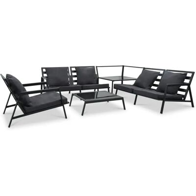 vidaXL Gartensitzgruppe - Dunkelgrau - Witterungsbeständig, Aluminiumrahmen, 5-teilig vidaXL Gartensitzgruppe - Dunkelgrau - Witterungsbeständig, Aluminiumrahmen, 5-teilig