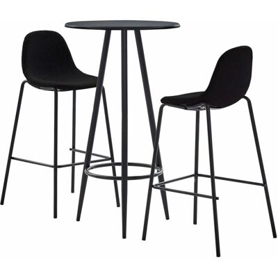 Maisonchic Bar-Set - Moderner Schwarz MDF mit Stahlrahmen Maisonchic Bar-Set - Moderner Schwarz MDF mit Stahlrahmen