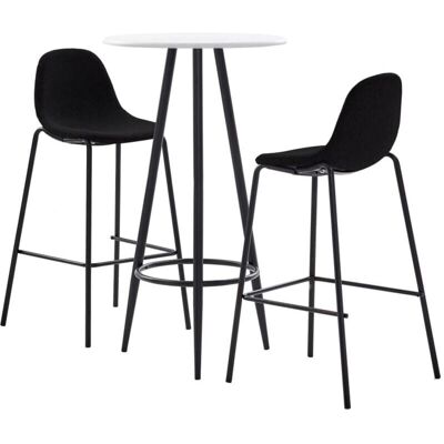 Vidaxl Modernes Barset - 1 Tisch & 2 Hocker, Schwarz, MDF Stahl Vidaxl Modernes Barset - 1 Tisch & 2 Hocker, Schwarz, MDF Stahl
