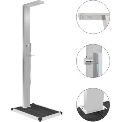 vidaXL tuindouche met vloer element WPC roestvrij staal - Tuindouche vidaXL tuindouche met vloer element WPC roestvrij staal - Tuindouche