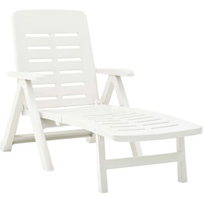 vidaXL Klappbares Kunststoff-Lounger - Weiß vidaXL Klappbares Kunststoff-Lounger - Weiß