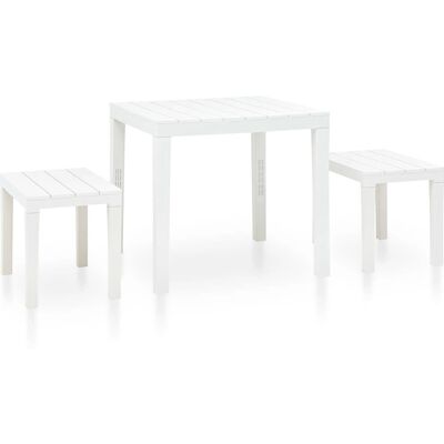 VidaXL 48777 Gartenmöbelset - Wetterfester Kunststoff, 1 Tisch + 2 Bänke VidaXL 48777 Gartenmöbelset - Wetterfester Kunststoff, 1 Tisch + 2 Bänke