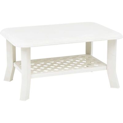 vidaXL White 90x60x46cm Plastic Coffee Table - Coffee Table vidaXL White 90x60x46cm Plastic Coffee Table - Coffee Table