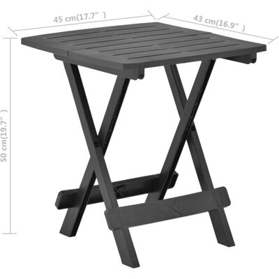 vidaXL Foldbar havetabel 45x43x50 cm Plastik - 48810 vidaXL Foldbar havetabel 45x43x50 cm Plastik - 48810