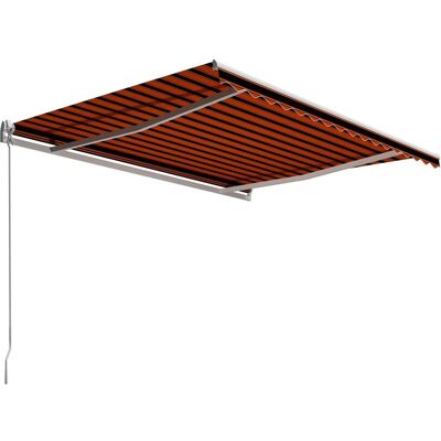 vidaXL Tenda retrattile manuale - 400x300 cm Arancione e Marrone - Tenda vidaXL Tenda retrattile manuale - 400x300 cm Arancione e Marrone - Tenda