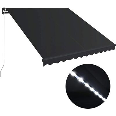 vidaXL Manuelle ausziehbare Markise mit LED - 300x250 cm - Markise vidaXL Manuelle ausziehbare Markise mit LED - 300x250 cm - Markise