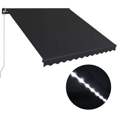 vidaXL Manuelle ausziehbare Markise mit LED - 350x250 cm - Markise vidaXL Manuelle ausziehbare Markise mit LED - 350x250 cm - Markise