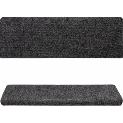 vidaXL Alfombrillas para escaleras 15 piezas Aguja Fleece Gris - Alfombrillas para escaleras vidaXL Alfombrillas para escaleras 15 piezas Aguja Fleece Gris - Alfombrillas para escaleras