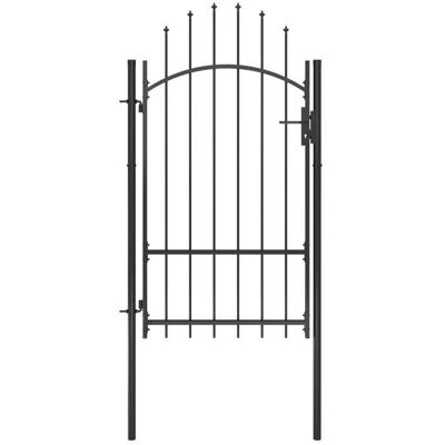 vidaXL Puerta de Jardín de Acero 1x2,2 m Negro - Puerta de Jardín vidaXL Puerta de Jardín de Acero 1x2,2 m Negro - Puerta de Jardín
