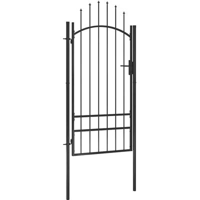 vidaXL Portail de jardin en acier noir 1x2,5 m Barrière de clôture vidaXL Portail de jardin en acier noir 1x2,5 m Barrière de clôture