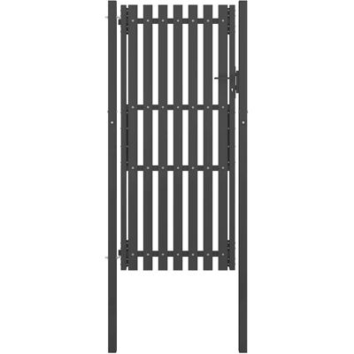 vidaXL Puerta de valla del jardín de acero gris antracita 1x2,5 m - Puerta de jardín vidaXL Puerta de valla del jardín de acero gris antracita 1x2,5 m - Puerta de jardín