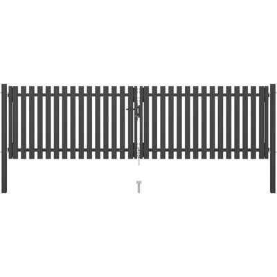vidaXL Gartentor Stahl 4x1,25m Anthrazit - Zauntor Tür vidaXL Gartentor Stahl 4x1,25m Anthrazit - Zauntor Tür