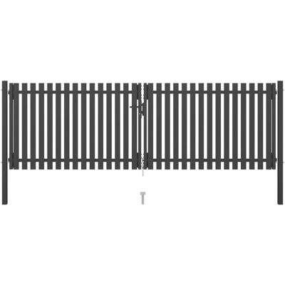 vidaXL Gartentor aus Stahl 4x1,5m Anthrazit - Zaunabsperrung vidaXL Gartentor aus Stahl 4x1,5m Anthrazit - Zaunabsperrung