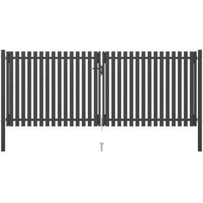 vidaXL Stahl-Gartenzaun-Tor 4x1,7m Anthrazit - Gartentor vidaXL Stahl-Gartenzaun-Tor 4x1,7m Anthrazit - Gartentor