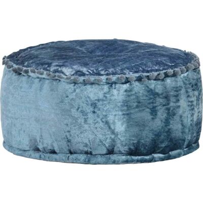 Maisonchic Pouf Rotondo in Velluto Blu - Pouffe Maisonchic Pouf Rotondo in Velluto Blu - Pouffe