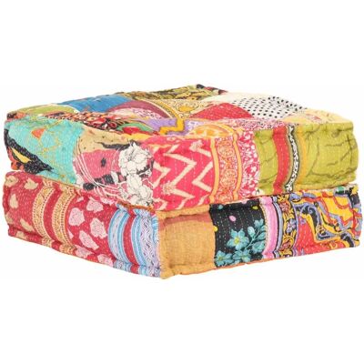 vidaXL Pouf Patchwork Stoff - Fußhocker vidaXL Pouf Patchwork Stoff - Fußhocker