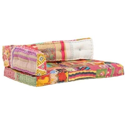 vidaXL Canapé Palette Coussin Patchwork Multicolore - Meubles - Publicité vidaXL Canapé Palette Coussin Patchwork Multicolore - Meubles - Publicité