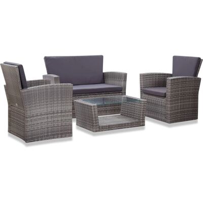 vidaXL Outdoor Möbelset - Grau, 4 Stück vidaXL Outdoor Möbelset - Grau, 4 Stück