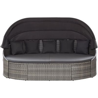 vidaXL Nova Liege mit Baldachin - Gartenliege aus Polyrattan vidaXL Nova Liege mit Baldachin - Gartenliege aus Polyrattan