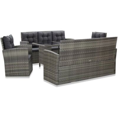 vidaXL Gartenmöbel-Set - Grau - 5-tlg. Essgruppe vidaXL Gartenmöbel-Set - Grau - 5-tlg. Essgruppe
