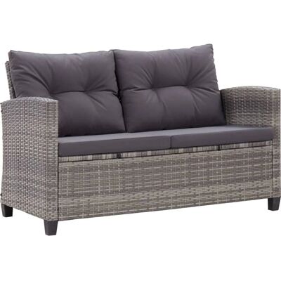 VIDAXL Nova Gartensofa - Grau, 124cm, 2-Sitzer VIDAXL Nova Gartensofa - Grau, 124cm, 2-Sitzer