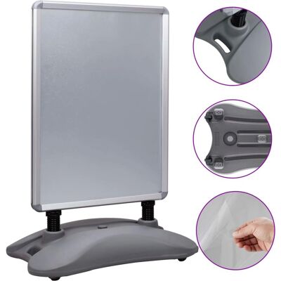 Support pour Affiches A1 vidaXL en Alliage d'Alluminium Gris Support pour Affiches A1 vidaXL en Alliage d'Alluminium Gris