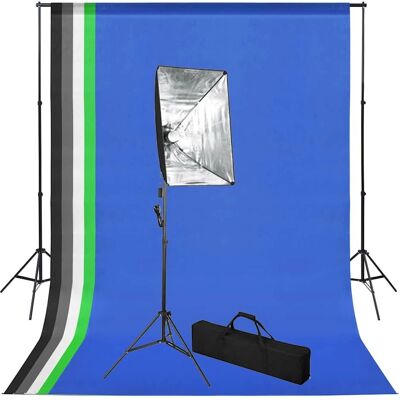 vidaXL Softbox Studiokit - Justerbare Baggrunde - 60x40cm vidaXL Softbox Studiokit - Justerbare Baggrunde - 60x40cm