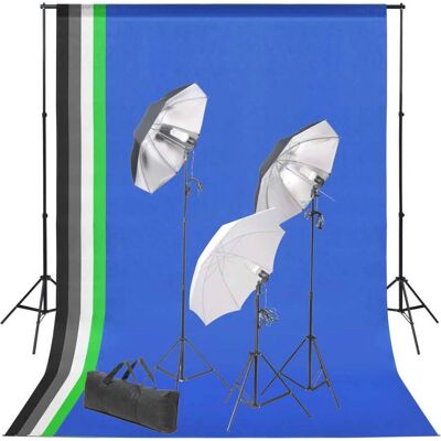 vidaXL Fotostudio Set - Verstelbare Achtergronden & Zacht Licht vidaXL Fotostudio Set - Verstelbare Achtergronden & Zacht Licht