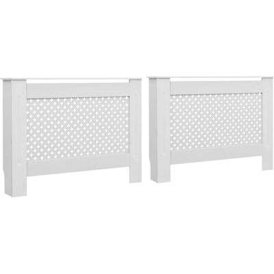 vidaXL 2x Coprigraticci Radiatore Bianco MDF - Decorazione elegante e spazio per mensole vidaXL 2x Coprigraticci Radiatore Bianco MDF - Decorazione elegante e spazio per mensole