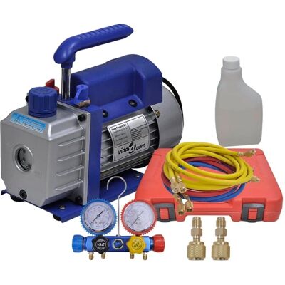 vidaXL Vakuumpumpe Ein-Stufen mit 4-Wege Druckmesser Set - Kältemittel & Klimaanlagen Reparatur vidaXL Vakuumpumpe Ein-Stufen mit 4-Wege Druckmesser Set - Kältemittel & Klimaanlagen Reparatur