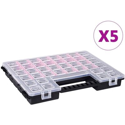 vidaXL Sortimentskästen - 5 Stk., Verstellbare Trennwände 385x283x50 mm vidaXL Sortimentskästen - 5 Stk., Verstellbare Trennwände 385x283x50 mm